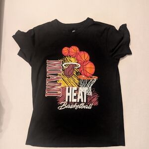 NBA Black T-Shirt with Red and Orange Graphic
